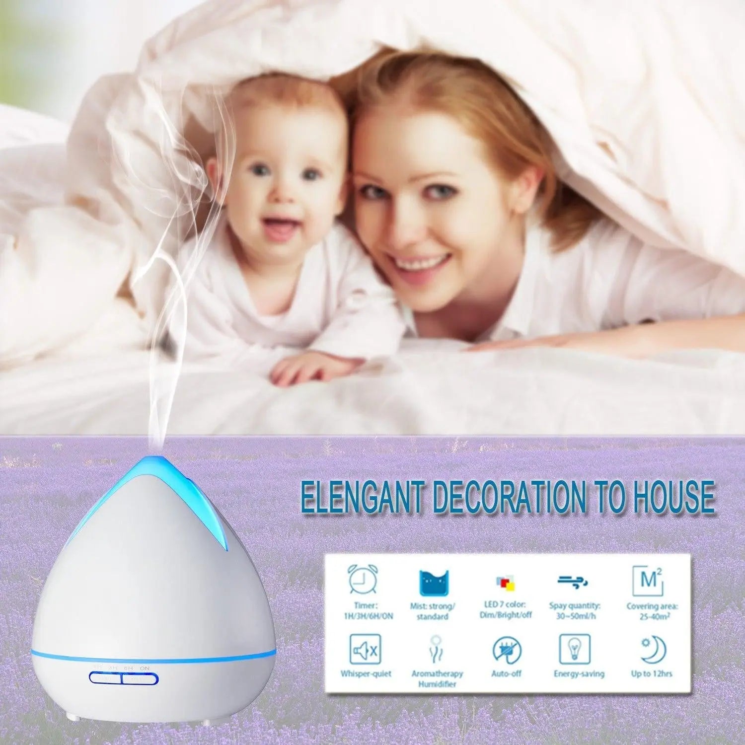 Essential Oils Ultrasonic Aromatherapy Diffuser Air Humidifier Purify 400ML  White Deals499