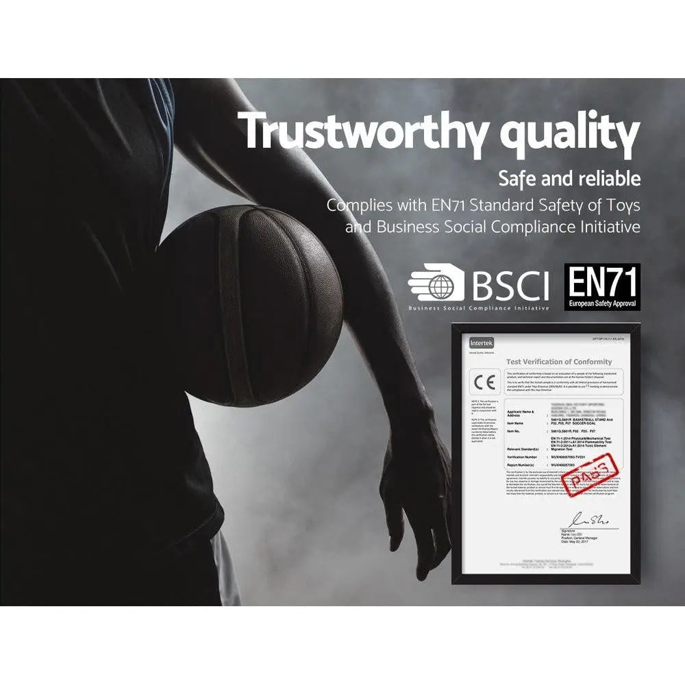 Everfit 3.05M Basketball Hoop Stand System Ring Portable Net Height Adjustable Blue Deals499