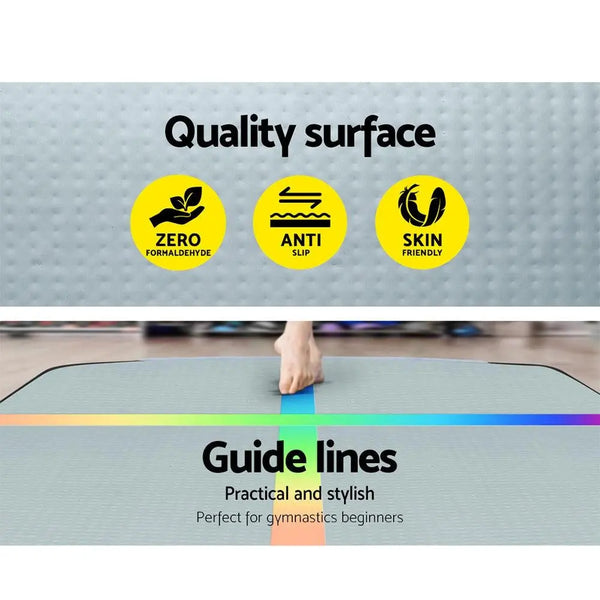 Everfit 4M Air Track Gymnastics Tumbling Exercise Mat Inflatable Mats 20CM Thick + Pump Deals499