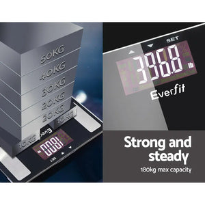 Everfit Bathroom Scales Digital Body Fat Scale 180KG Electronic Monitor BMI CAL Deals499
