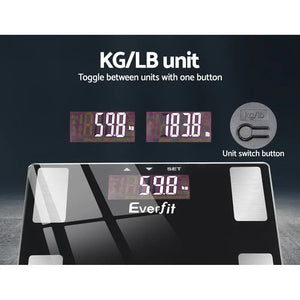 Everfit Bathroom Scales Digital Body Fat Scale 180KG Electronic Monitor BMI CAL Deals499