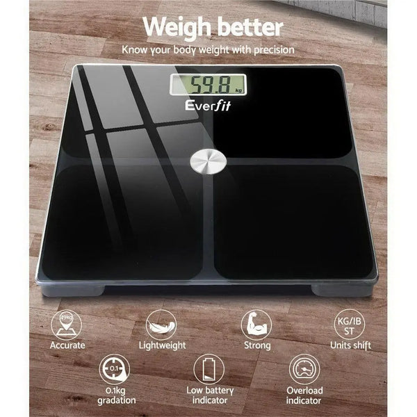 Everfit Bathroom Scales Digital Weighing Scale 180KG Electronic Monitor Tracker Deals499