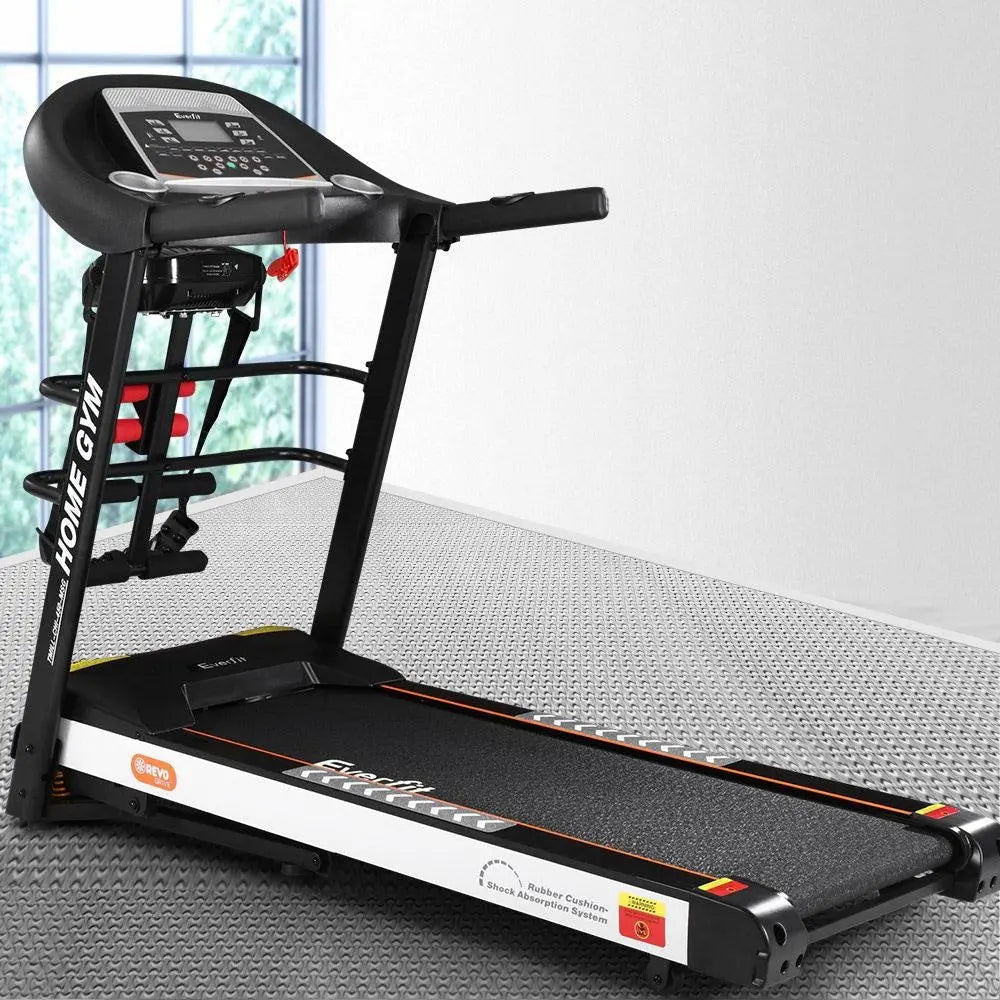 Everfit Electric Treadmill 450mm 18kmh 3.5HP Auto Incline Home Gym Run Exercise Machine Fitness Dumbbell Massager Sit Up Bar Deals499