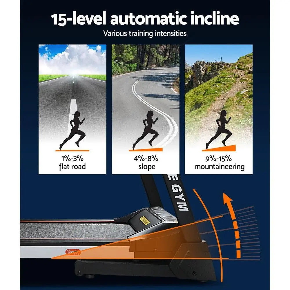 Everfit Electric Treadmill 45cm Incline Running Home Gym Fitness Machine Black Deals499