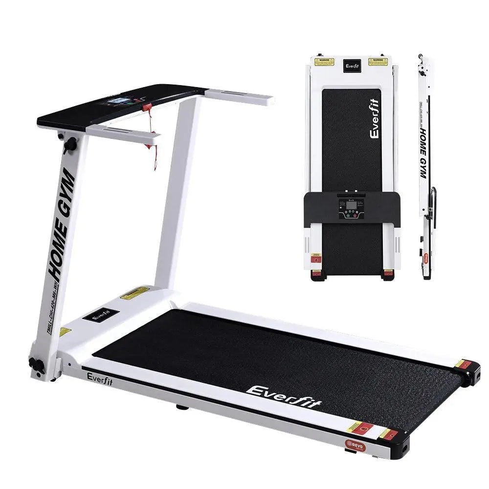 Everfit Electric Treadmill Home Gym Exercise Running Machine Fitness Equipment Compact Fully Foldable 420mm Belt White Deals499