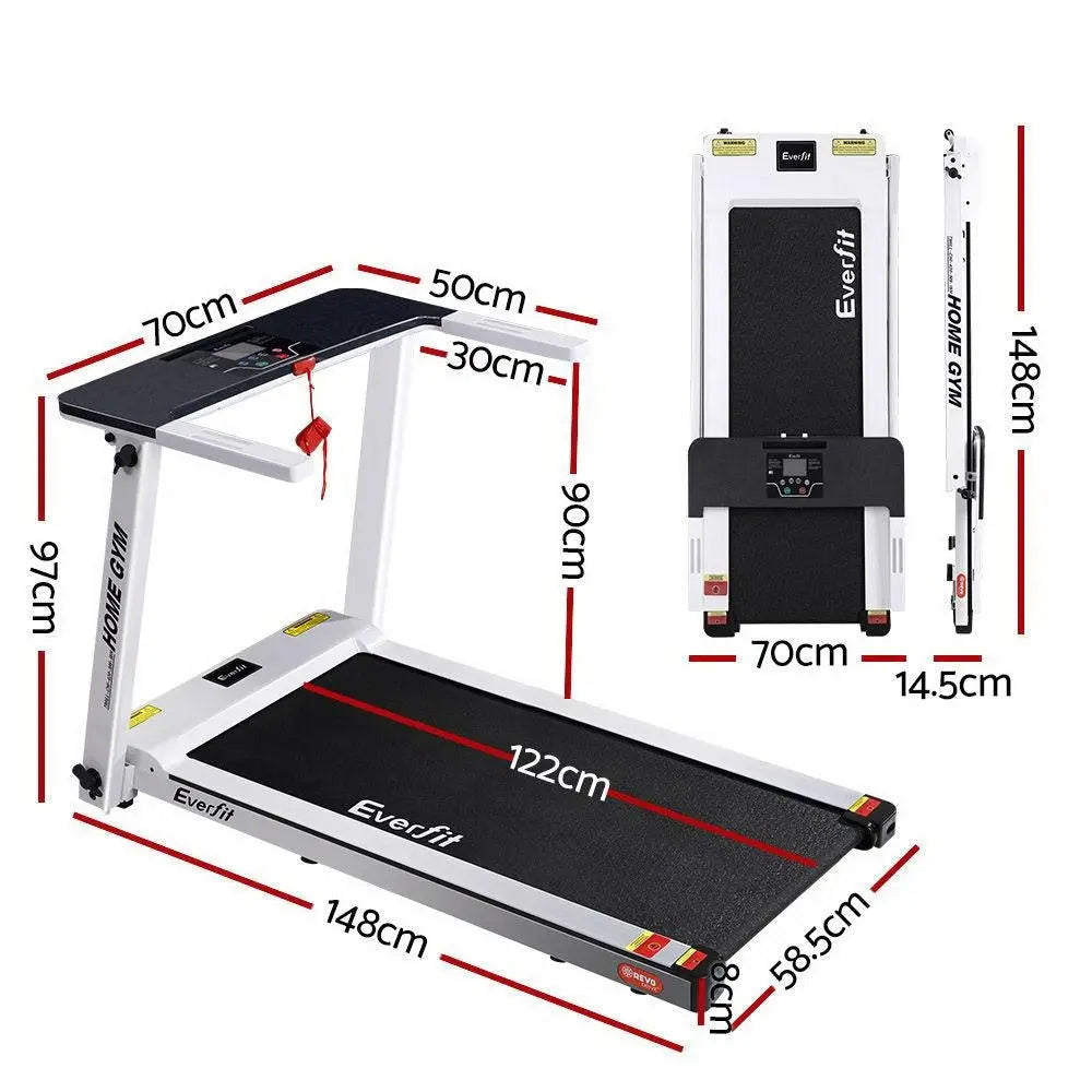 Everfit Electric Treadmill Home Gym Exercise Running Machine Fitness Equipment Compact Fully Foldable 420mm Belt White Deals499
