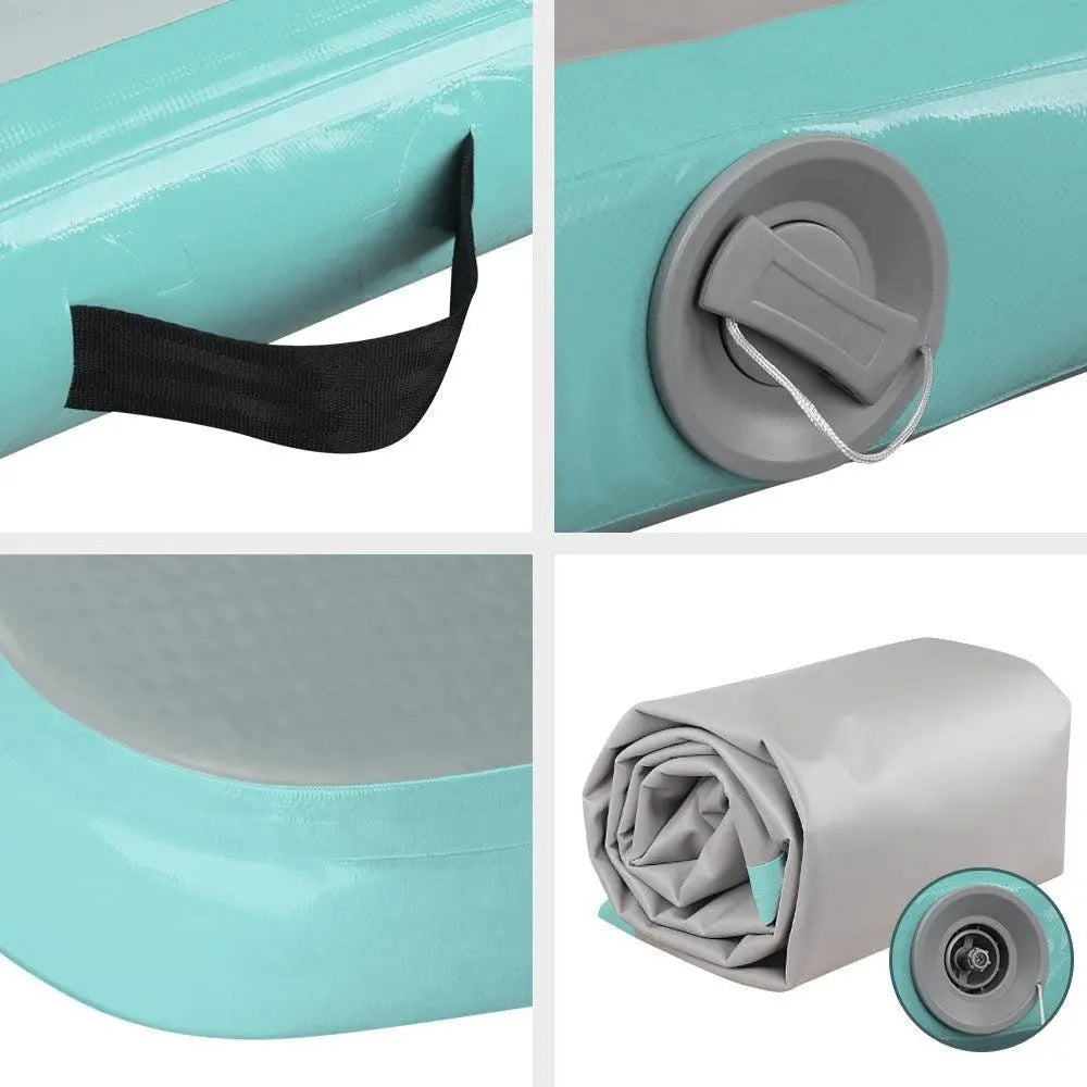 Everfit GoFun 4X1M Inflatable Air Track Mat Tumbling Floor Home Gymnastics Green Deals499