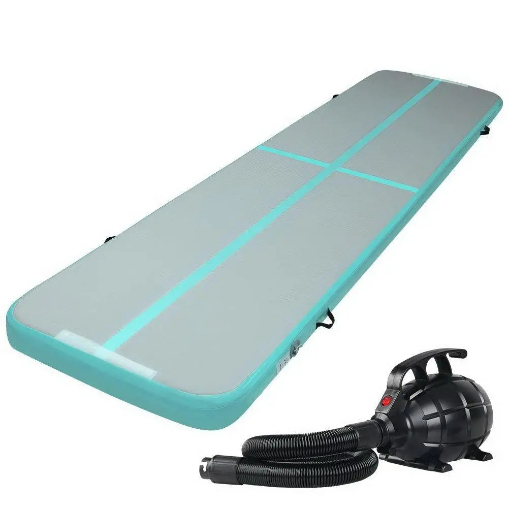 Everfit GoFun 4X1M Inflatable Air Track Mat with Pump Tumbling Gymnastics Green Deals499