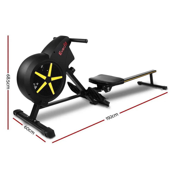 Everfit Rowing Exercise Machine Rower Resistance Fitness Home Gym Cardio Air Deals499