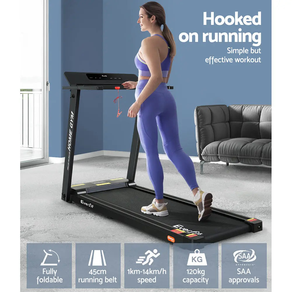 Everfit Treadmill Electric Fully Foldable Home Gym Exercise Fitness Black Deals499