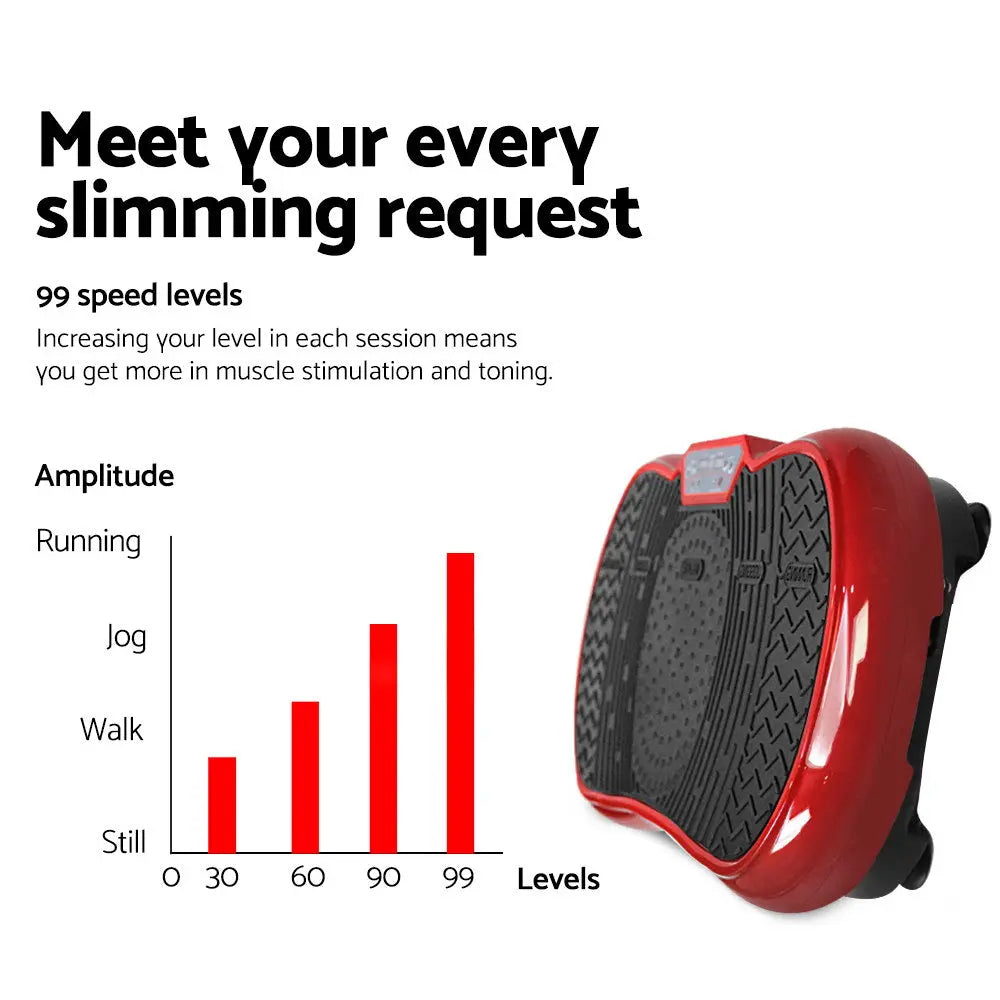 Everfit Vibration Machine Plate Platform Body Shaper Home Gym Fitness Maroon Deals499