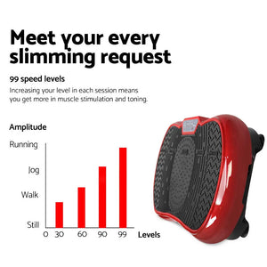 Everfit Vibration Machine Plate Platform Body Shaper Home Gym Fitness Maroon Deals499