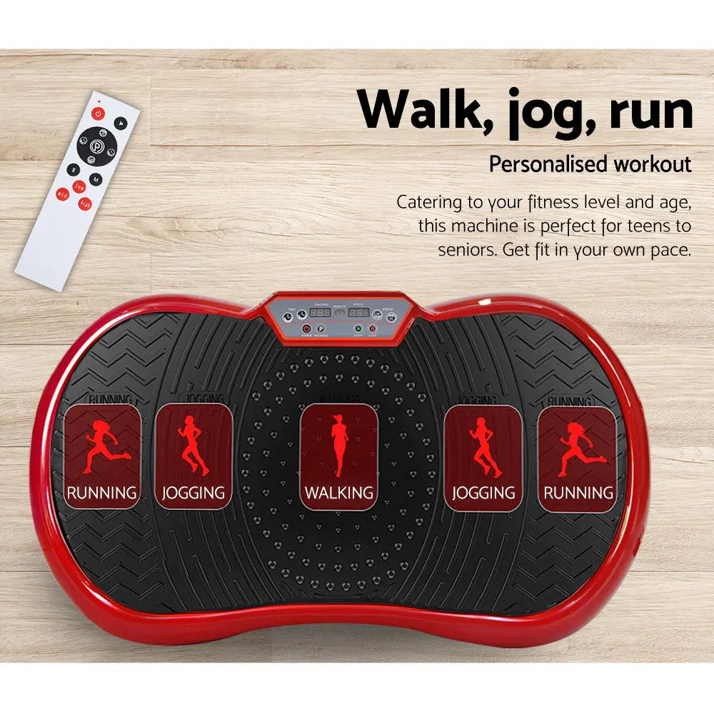 Everfit Vibration Machine Plate Platform Body Shaper Home Gym Fitness Maroon Deals499