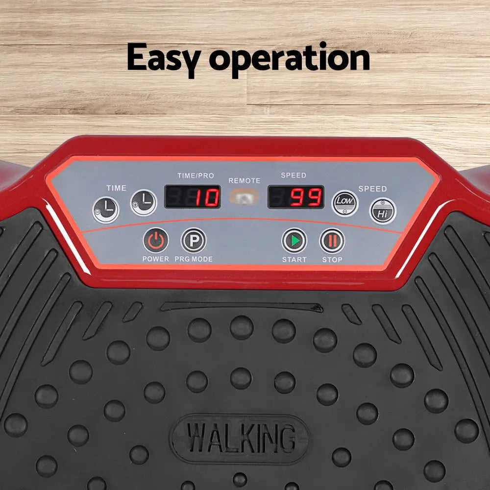 Everfit Vibration Machine Plate Platform Body Shaper Home Gym Fitness Maroon Deals499