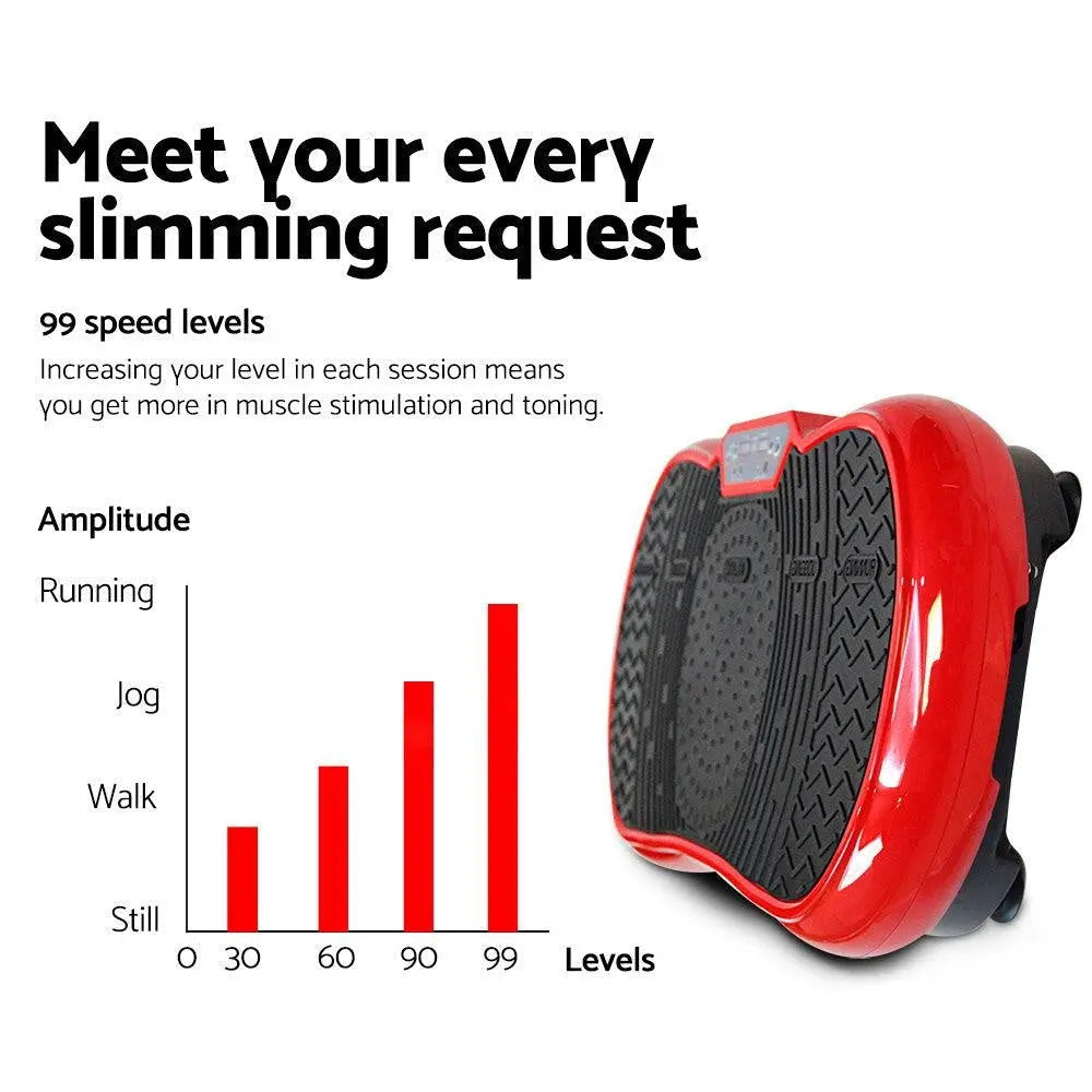 Everfit Vibration Machine Plate Platform Body Shaper Home Gym Fitness Red Deals499