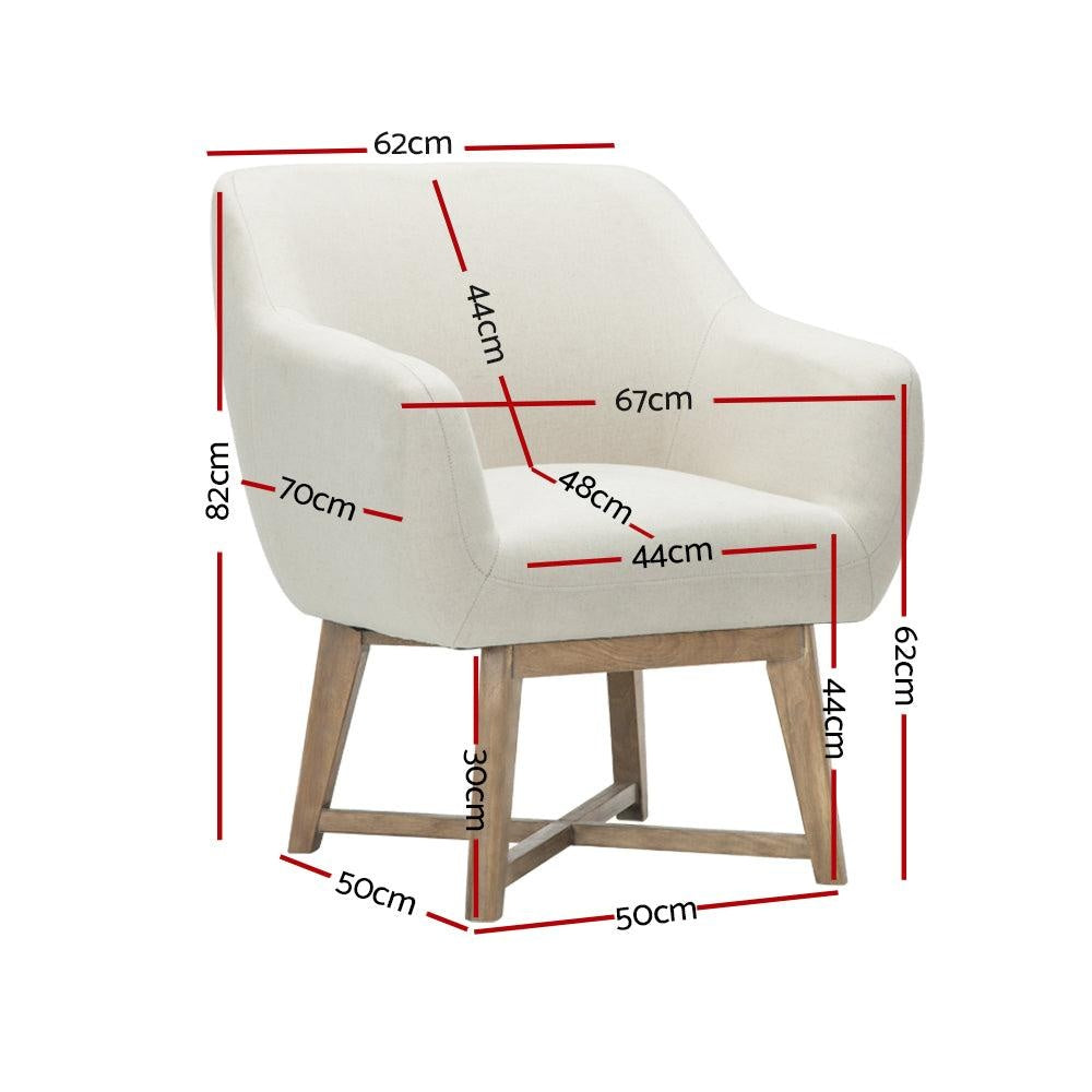 Artiss Fabric Tub Lounge Armchair - Beige Deals499