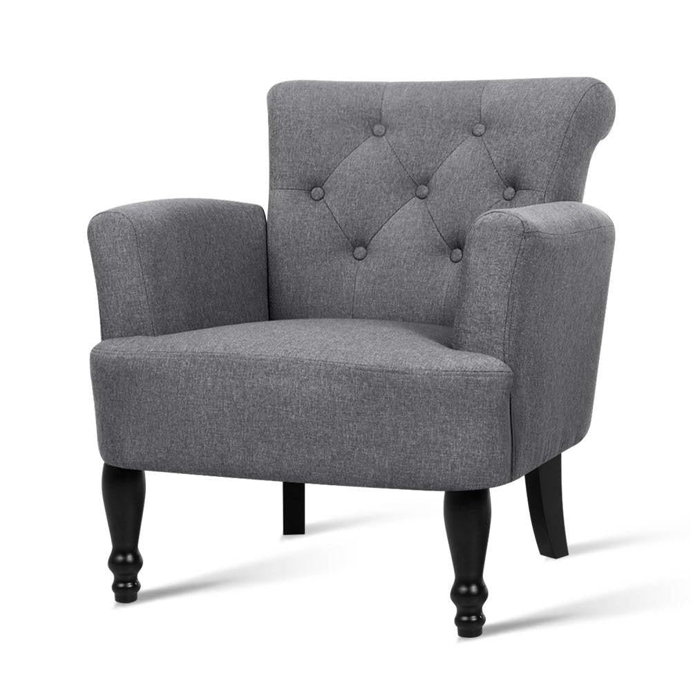 Artiss French Lorraine Chair Retro Wing - Grey Deals499