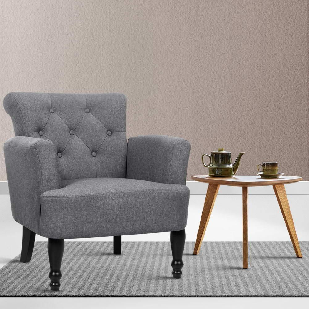 Artiss French Lorraine Chair Retro Wing - Grey Deals499