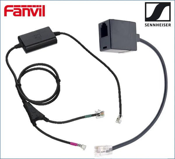 FANVIL / EPOS l Sennheiser Electronic Hook Switch (EHS) Adapter - Inc Fanvil T-03  RJ9 Connector Cable FANVIL
