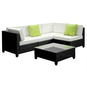 Gardeon 5PC Outdoor Furniture Sofa Set Lounge Setting Wicker Couches Garden Patio Pool Deals499