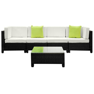 Gardeon 5PC Outdoor Furniture Sofa Set Lounge Setting Wicker Couches Garden Patio Pool Deals499