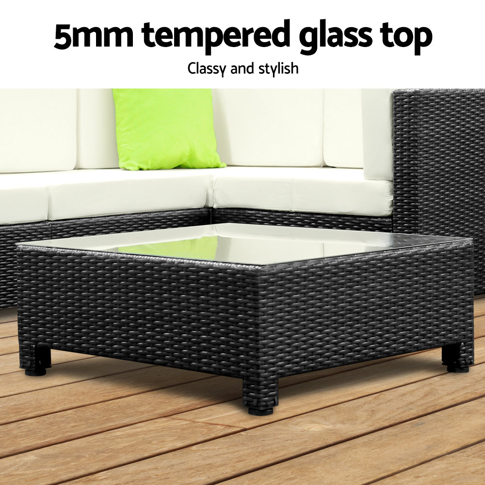 Gardeon 5PC Outdoor Furniture Sofa Set Lounge Setting Wicker Couches Garden Patio Pool Deals499