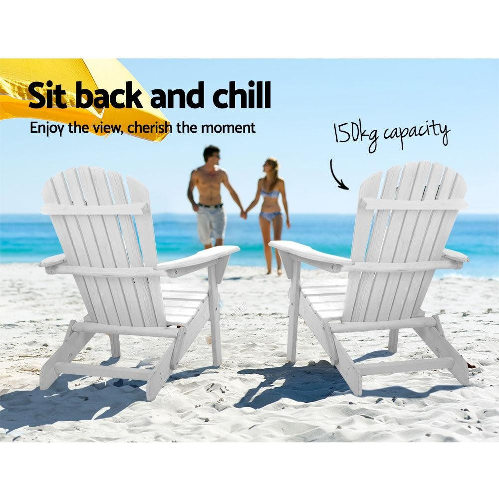 Gardeon Outdoor Furniture Adirondack Chairs Beach Chair Lounge Wooden Patio Garden Deals499