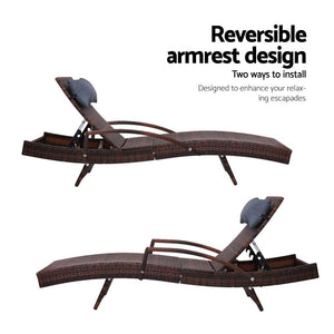 Gardeon Outdoor Sun Lounge Furniture Day Bed Wicker Pillow Sofa Set Deals499