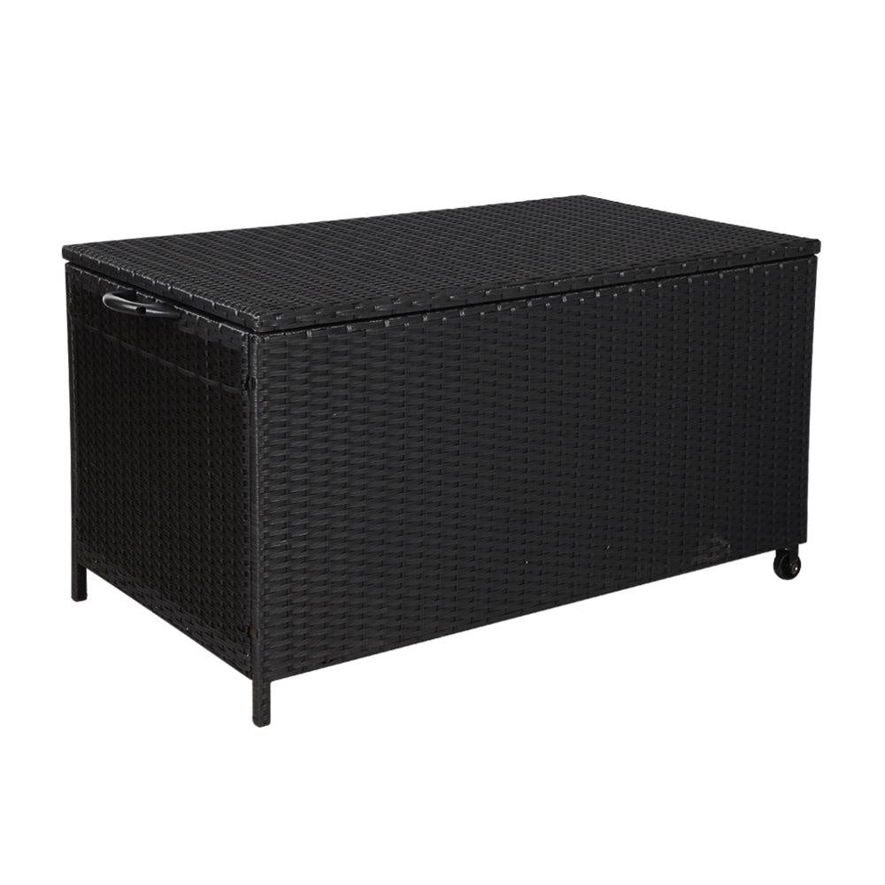Gardeon 320L Outdoor Wicker Storage Box - Black Deals499