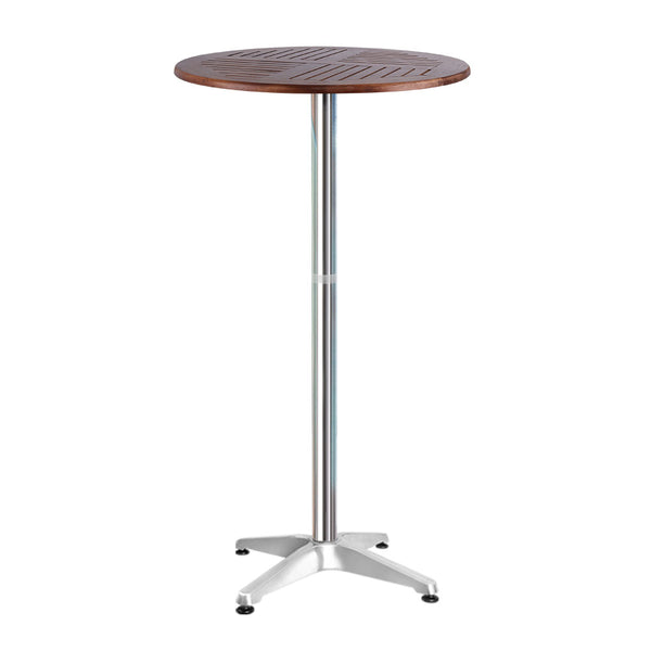Outdoor Bar Table Furniture Wooden Cafe Table Aluminium Adjustable Round Gardeon Deals499