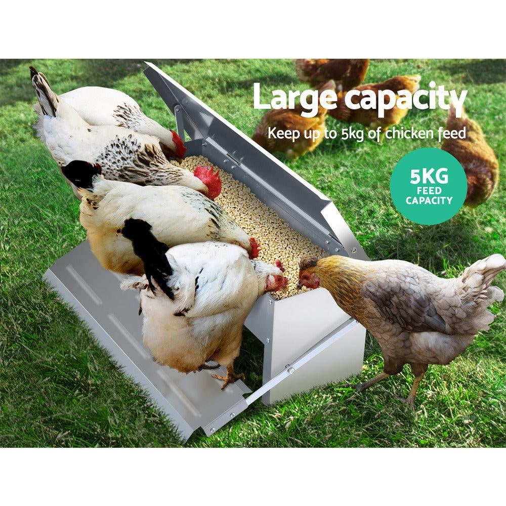 Giantz Auto Chicken Feeder Automatic Chook Poultry Treadle Self Opening Coop Deals499