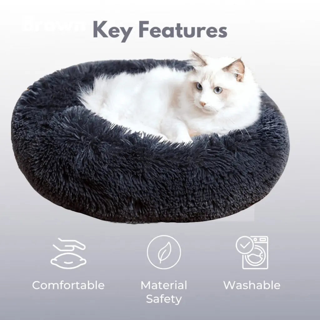 FLOOFI XL 100CM Round Pet Bed (Dark Grey) Deals499