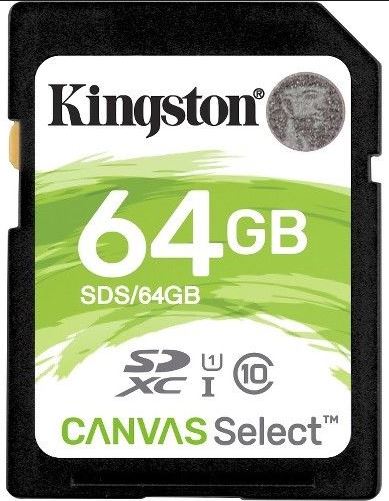 KINGSTON 64GB SD Card SDHC/SDXC Class10 UHS-I Flash Memory 80MB/s Read 10MB/s Write Full HD for Photo Video Camera Waterproof Shock Proof KINGSTON