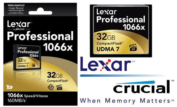 LEXAR 1066x 32GB Compact Flash CF Card Upto 160MB/s VPG-65 Standard (LS) LEXAR
