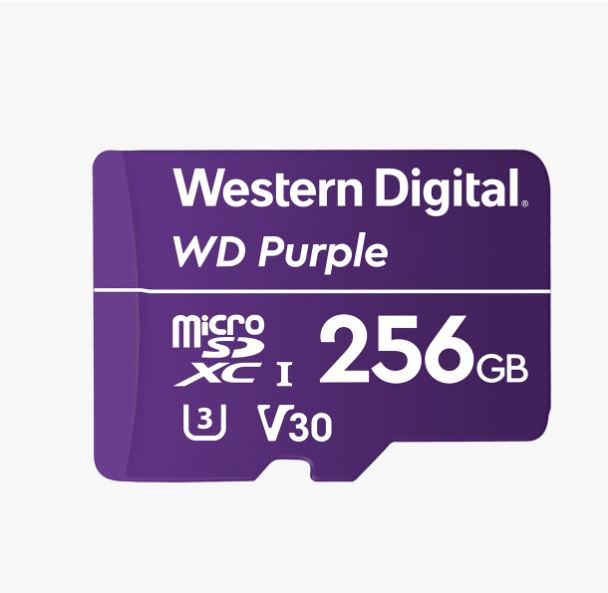 WESTERN DIGITAL Digital WD Purple 256GB MicroSDXC Card 24/7 -25??C to 85??C Weather & Humidity Resistant for Surveillance IP Cameras mDVRs NVR Dash Cams Drones WESTERN DIGITAL