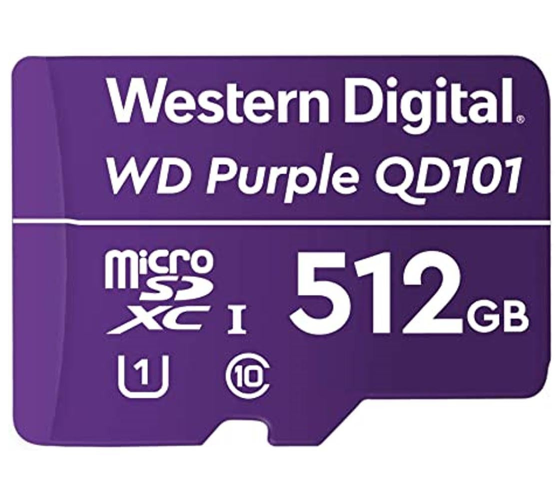WESTERN Digital WD Purple 512GB MicroSDXC Card 24/7 -25AoC to 85AoC Weather & Humidity Resistant for Surveillance IP Cameras mDVRs NVR Dash Cams Drones WESTERN DIGITAL