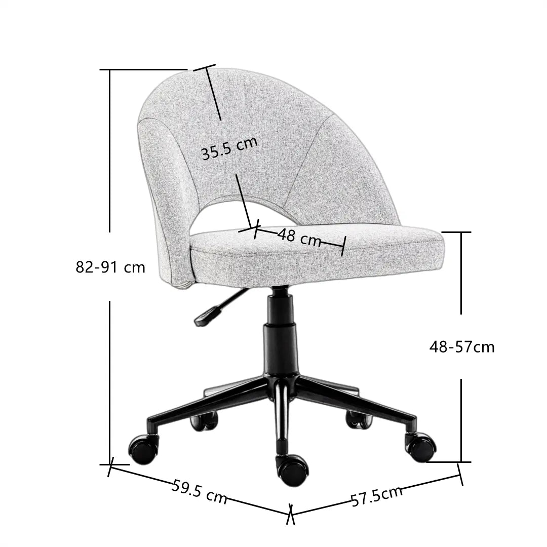 Fabric Office Chair Computer Upholstered Swivel Home Desk Chair  Grey Deals499