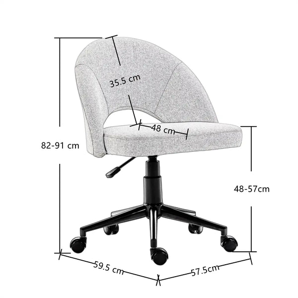 Fabric Office Chair Computer Upholstered Swivel Home Desk Chair  Grey Deals499
