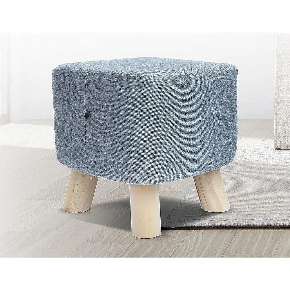 Fabric Ottoman Foot Stool Rest Pouffe Footstool Wood Storage Padded Seat Deals499