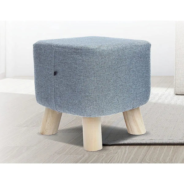 Fabric Ottoman Foot Stool Rest Pouffe Footstool Wood Storage Padded Seat Deals499