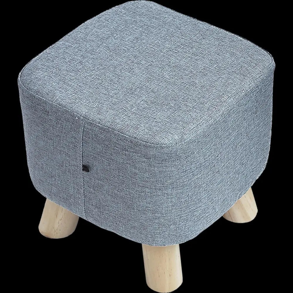 Fabric Ottoman Foot Stool Rest Pouffe Footstool Wood Storage Padded Seat Deals499