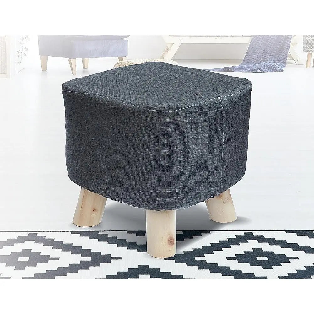 Fabric Ottoman Foot Stool Rest Pouffe Footstool Wood Storage Padded Seat Deals499