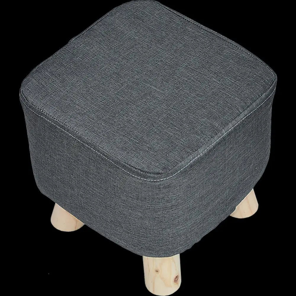 Fabric Ottoman Foot Stool Rest Pouffe Footstool Wood Storage Padded Seat Deals499