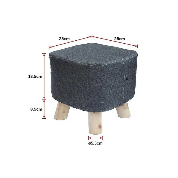 Fabric Ottoman Foot Stool Rest Pouffe Footstool Wood Storage Padded Seat Deals499