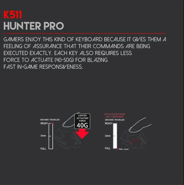 Fantech Wired Keyboard K511 Hunter Pro 104 Keys Gaming Keyboard Deals499