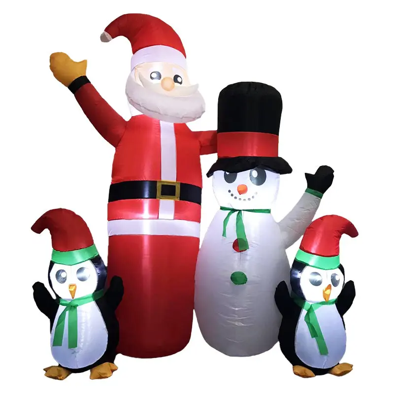 Festiss 1.8m Santa Snowman and Penguin Greeting Christmas Inflatable with LED FS-INF-14 Deals499