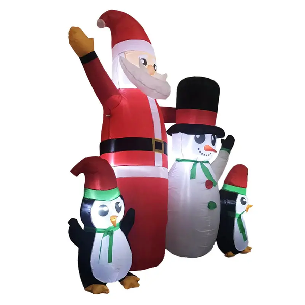 Festiss 1.8m Santa Snowman and Penguin Greeting Christmas Inflatable with LED FS-INF-14 Deals499