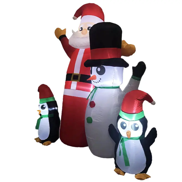 Festiss 1.8m Santa Snowman and Penguin Greeting Christmas Inflatable with LED FS-INF-14 Deals499