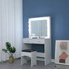 Fidel Vanity Set with Cushioned Stool and Lighted Mirror- White Deals499