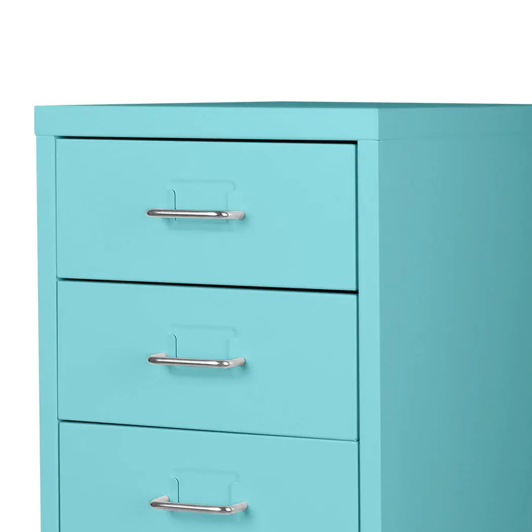 Filing Cabinet Storage Cabinets Steel Metal Home Office Organise 6 Drawer Blue Deals499